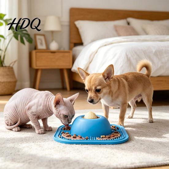Slow Eating Pet Bowl Feeder Dog for Liquid Treat with Licking Ball Feed Lick Ball Toy Safe Eating Bone Broth Yogurt Wet Food