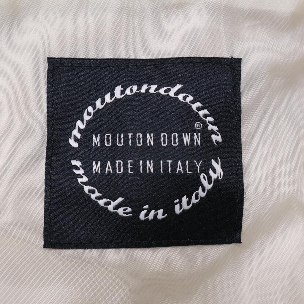 1piu1uguale3 xEMMETI MRB536 MOUNTON SHORT WRAPHOODED COAT Mouton switch down coat IV whiteUsed