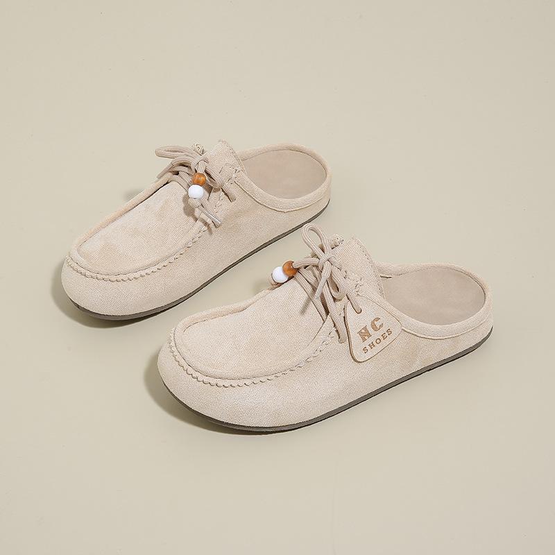 Little White Shoes Children's Autumn New Female Student Casual Trend Half Drag Versatile Women's Shoes