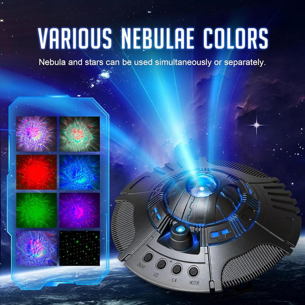 UFO Galaxy Projector Star Projector Led Lights Night Light for Adults Bedroom Ceiling Starry Nebula Decor Gifts for Christmas