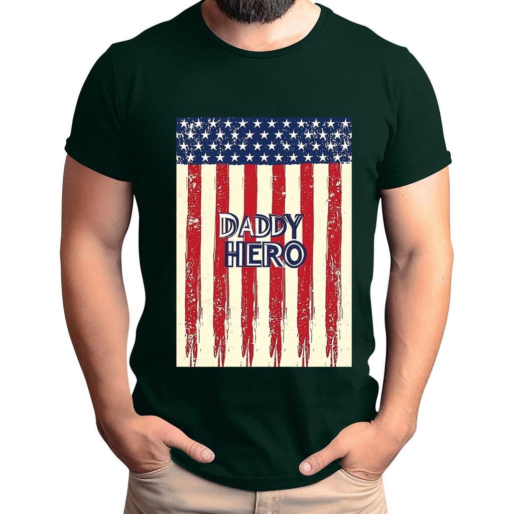 Men's Father's Day Flag Printed T-Shirt Men's Loose Casual Short Sleeve Top