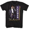 Luther Vandross Lila Anzug Schwarzes T-Shirt Unisex T-Shirt