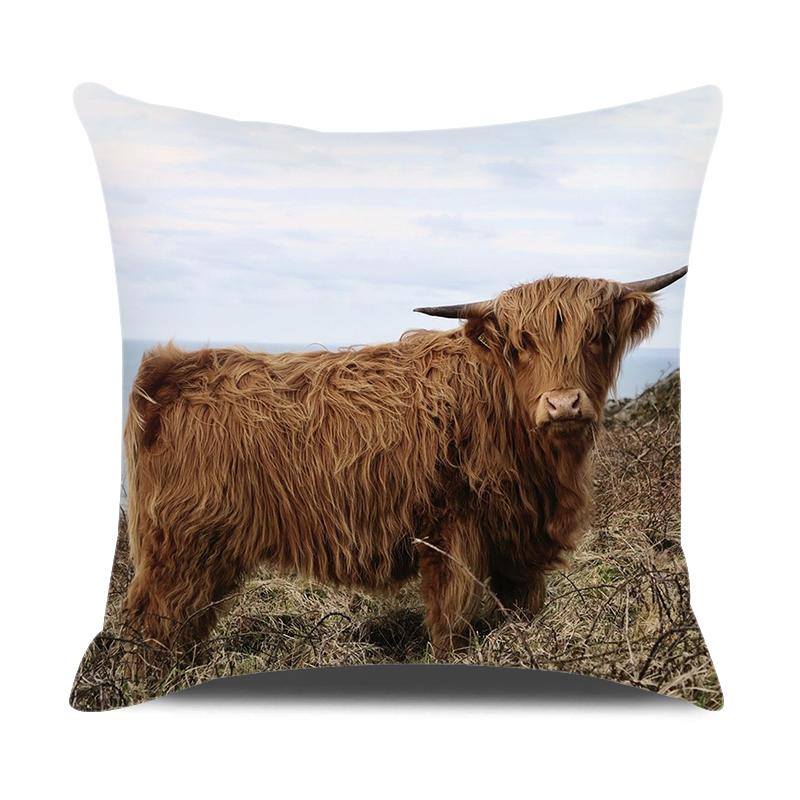 Animals Cushion Cover 18x18 Inches Throw Pillow Case Cow Sheep Donkey Pig Printed Pillow Cover Farmhouse Home Decor Cushion Case