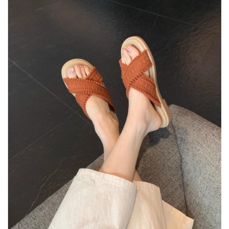 New Style Shoes Sandals Women's Shoes Cross-woven Slippers