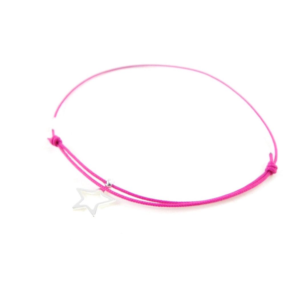 Les Trésors De Lily [H6261] - Silver Bracelet 'Star' Pink Silver - 11x13 Mm