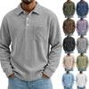 Men's Corduroy Long Sleeve T-Shirt Neck Casual Athletic Top for Everyday Wear