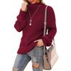 Women S Plus Size High Neck Long Sleeve Loose Knit Pullover Sweater