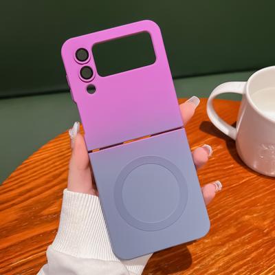Pentru Samsung Galaxy Z Flip 4 3 Husă Magsafe Încărcare Wireless Magnetică Silicon Prietenos cu Pielea cu Gradient Colorat Husă Spate Pliabilă