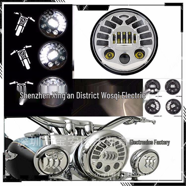 7-inch High-Sensitivity Swing Gravity-Sensing Headlight for Harley Road King Fat Boy Motorcycle