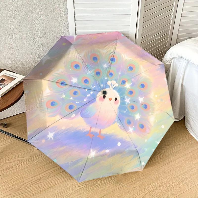 Enchanted Peacock A Magical Umbrella for Outdoor Adventures, Auto-Opening & Closing, Lightweight and Durable, Perfect Travel Accessory 152