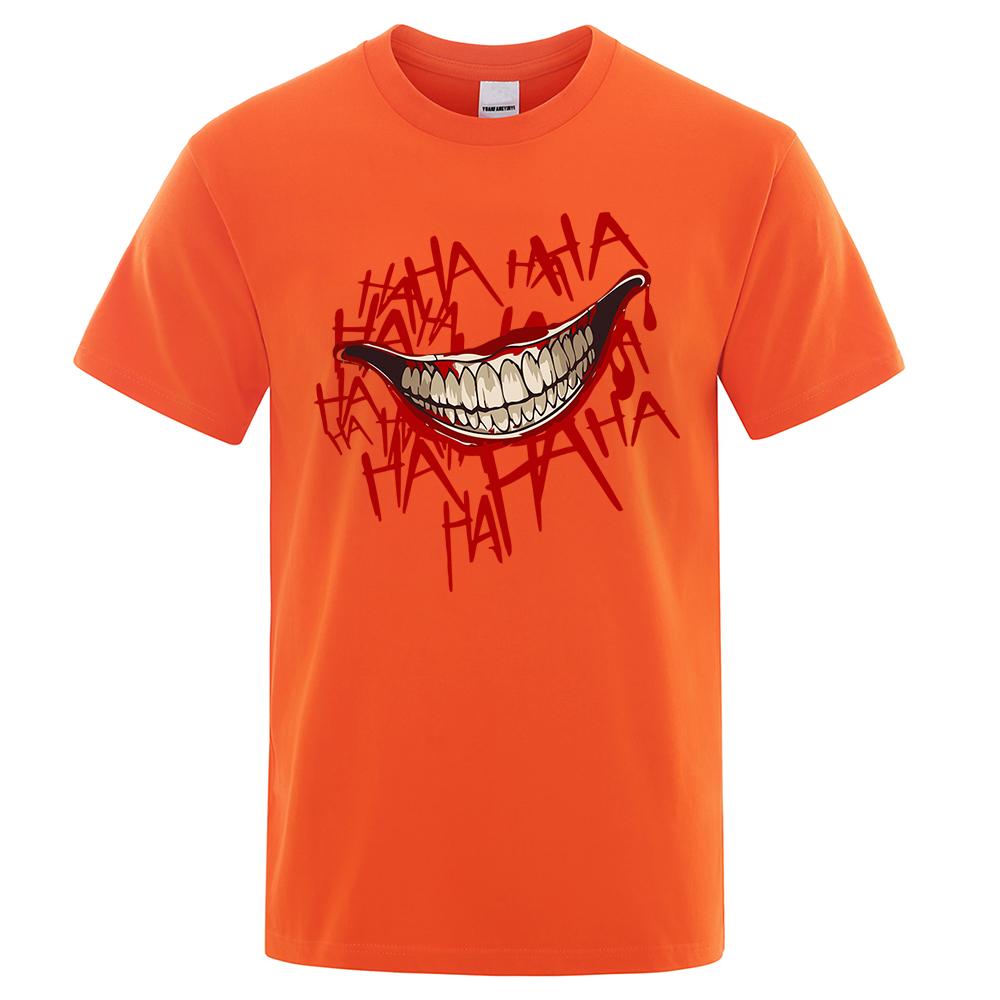 Evil Clown Smile Printing Tops Men Women Casual Tee Clothes T-Shirts Crewneck Summer T-Shirt Sweat Cotton Loose T Shirt Couple