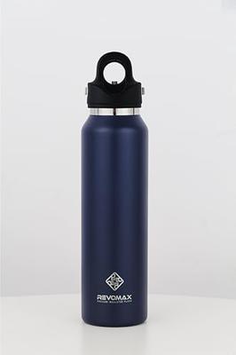 [REVOMAX Offiziell] 16oz 473ml Kohlensäurebeständige Edelstahlflasche, Hält Getränke 18 Stunden heiß, 36 Stunden kalt, Vakuumisoliert, Geschenkidee, REVOMA