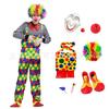 Halloween Clown Costume Set for Adults: Circus Outfit with Wig and Mask