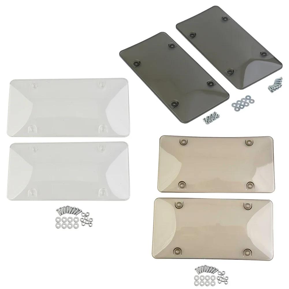 2Pack Car License Plate Tinted Tag Shield Cover Plastic Clear Protector Car License Plate Frame License Plate Accessories