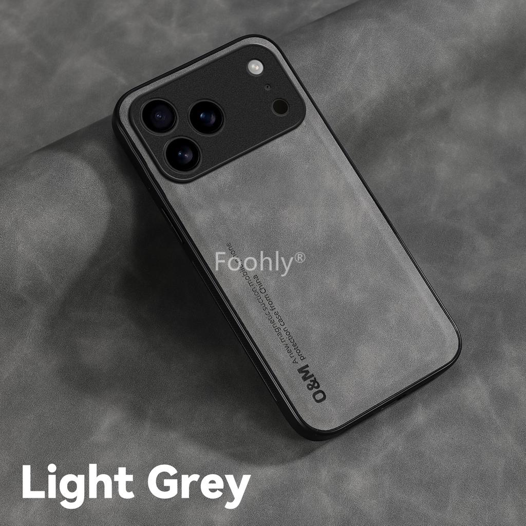 Stoßfestes magnetisches Nubukleder-Etui für Apple iPhone 17 Pro Max 17 Air Schutzhülle Rückschale Coque Funda