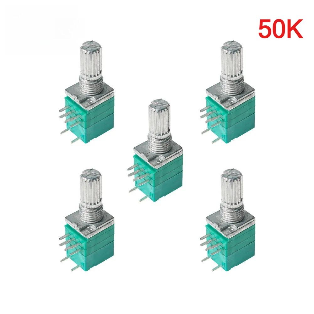 5PCS RK097N 8Pin RK097 5K 10K 20K 50K 100K B5K with A Switch Audio Shaft 15mm Amplifier Sealing Rotary Potentiometer Kit