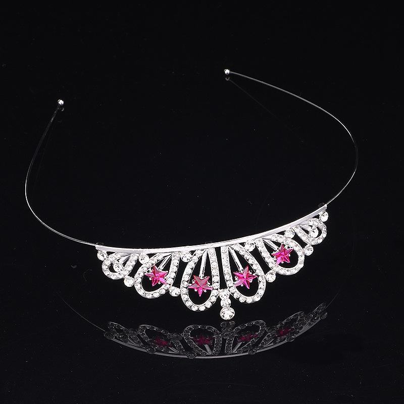 New Girls Alloy Rhinestone Crown Star Headband Headdress Multi Color Birthday Crown Princess Headband Accessories
