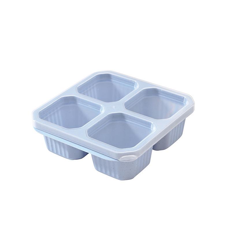 Children's Wheat Straw Lunch Box - Square Compartmentalized Fresh-Keeping Container for Snacks, Fruit, and Dessert