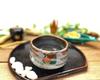 Hyakukaen Kutani Matcha Bowl with Camellia and Ceramic Birds,