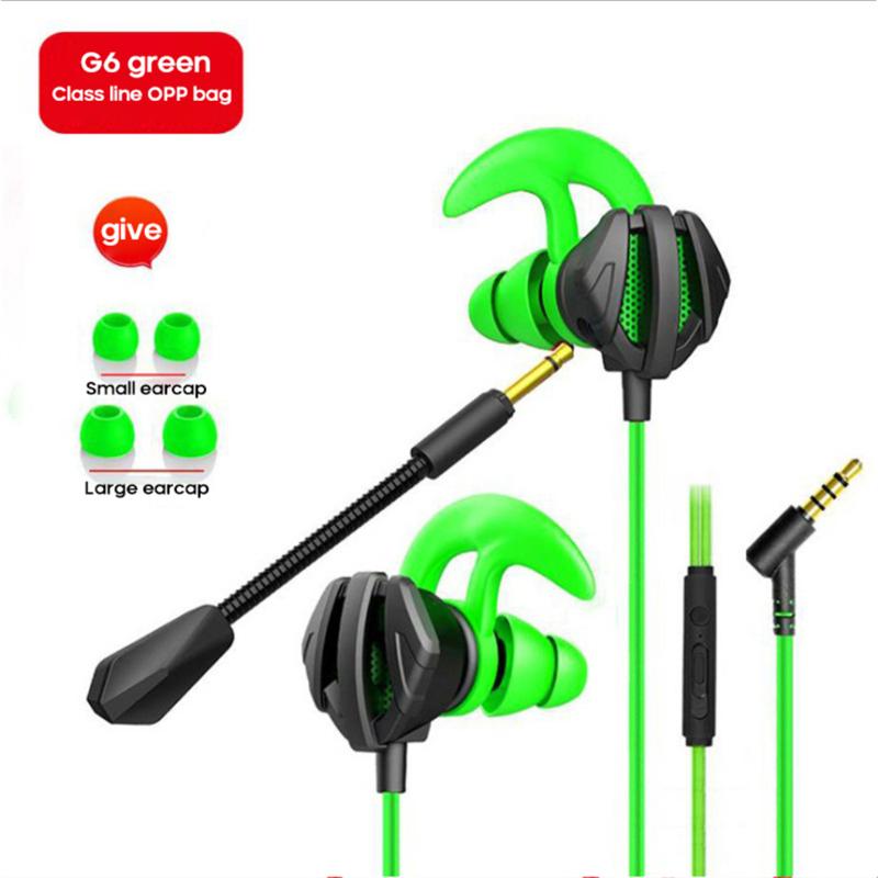 Portable Dynamic Noise Canceling In-Ear Wired Call Earphones Gaming Computer Earphone With Dual Mic