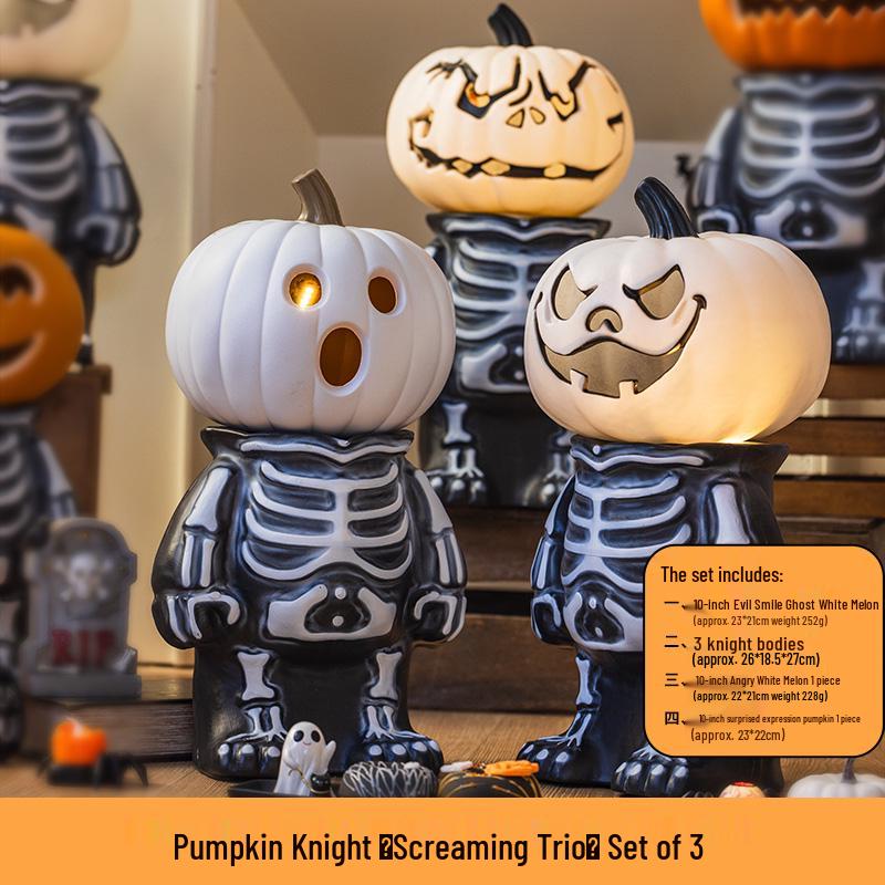 Luminous White Pumpkin Lantern: Large Halloween Decoration for Shopping Malls & Theme Events