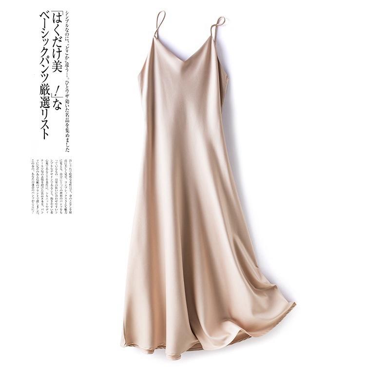 Sexy Dresses Suspender V Neck Sleepwear Sleep Dress Nightgown Solid Color Nightwear