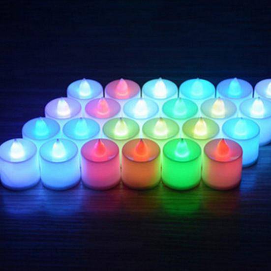 Candle Light Reusable Multicolor Flameless LED Battery Powered Candle Night Lamp Decor