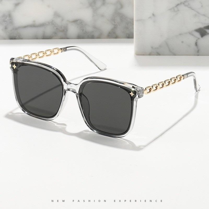 Korean Style Fashionable Sunglasses Square Glasses Fashionable Women's Glasses Hollow Chain Glasses Legs Travel Sunglasses
