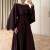 Cross-border Europe, America, Amazon  Autumn New Women's Clothing Fashion Temperament Shawl Simple Long-sleeved Long Dress Two Pieces