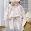 Kids Autumn Lycra Cotton Thermal Underwear Set Boys Girls Baby Base Layer Homewear Pajamas Two Piece Suit