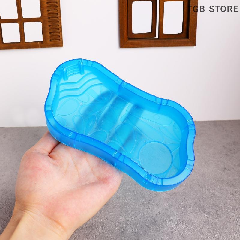1Pcs Mini Swimming Pool Model Blue Miniature Pool Scene Ornament Dollhouse Toy Accessories For Doll Houses