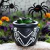 Dekoration im Vintage-Stil Hexenkessel Pflanzgefäß, Gotisches Skelett Spinnennetz Blumentopf, Pflanzgefäß Halloween Dekorative Pflanztopf für Sukkulenten