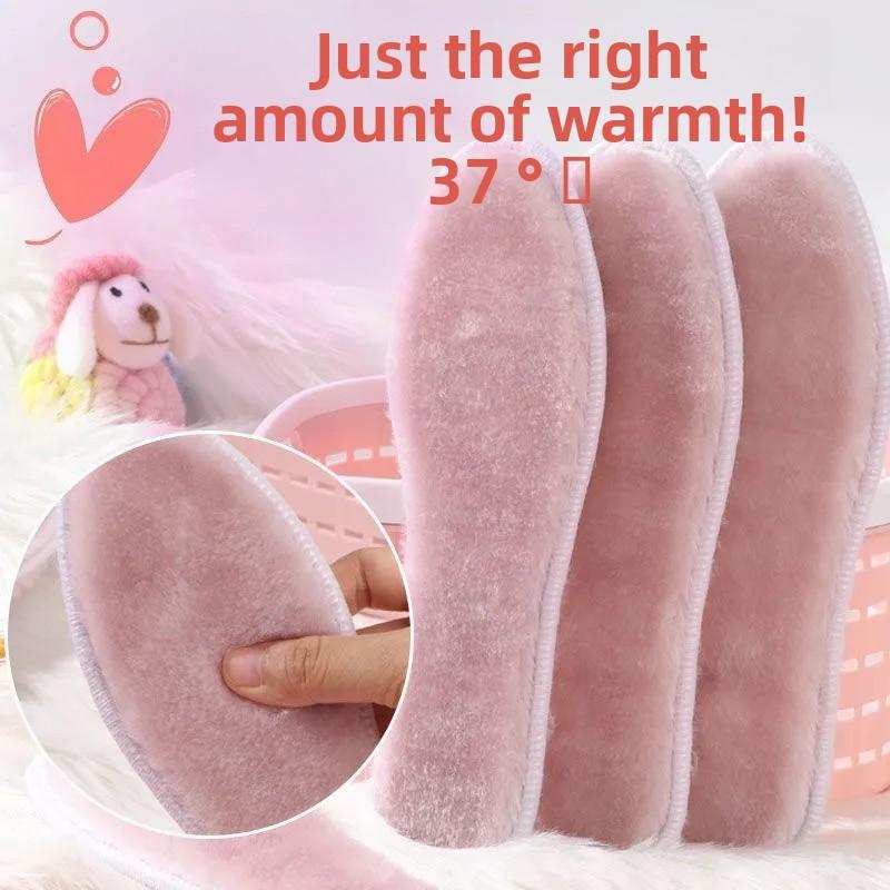 2 Pairs Winter Fleece-Lined Thick Warm Plush Insoles for Men and Women Cold-Proof Breathable Deodorant Foot Warmers