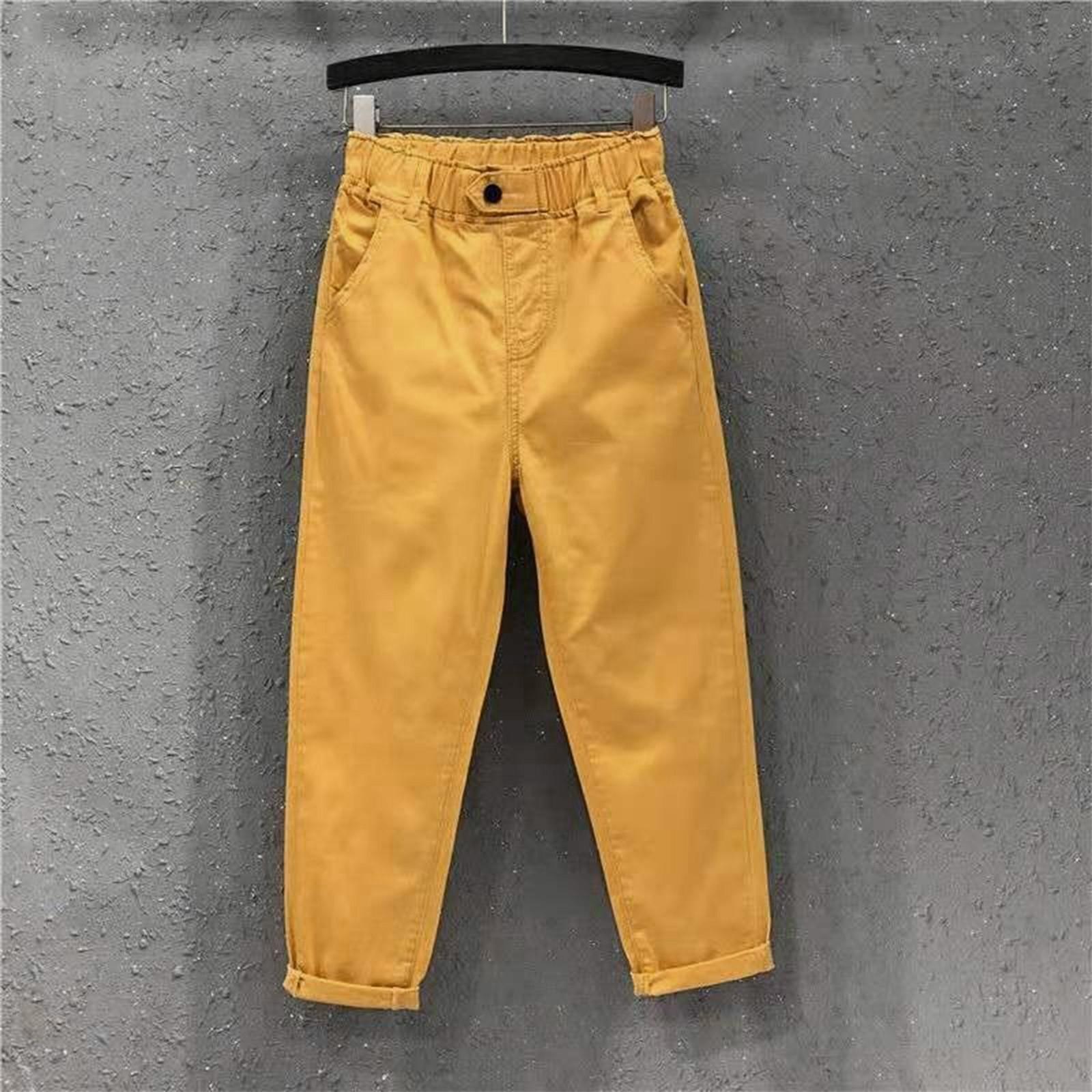 

Женские синие свободные повседневные джинсы с контрастным краем и широкими штанинами L