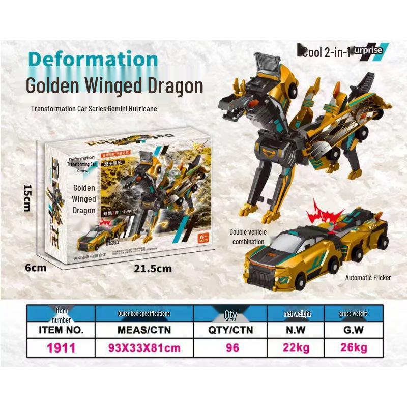 Offizielles Silverwing Dragon Magnetisches Verformungsspielzeugauto für Jungen und Mädchen