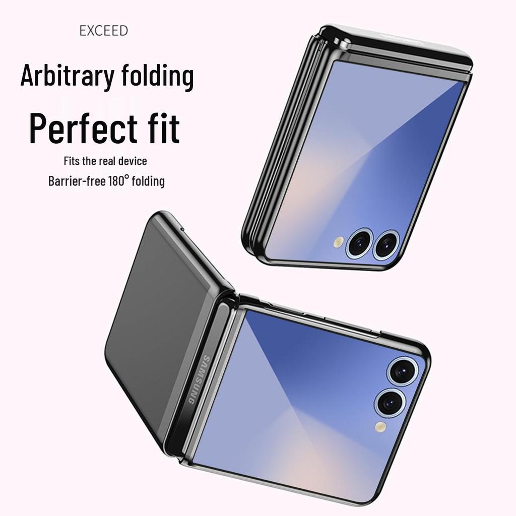 Samsung Z Flip7 Transparent Electroplated Protective Phone Case for Galaxy Z Flip 3/4/5/6