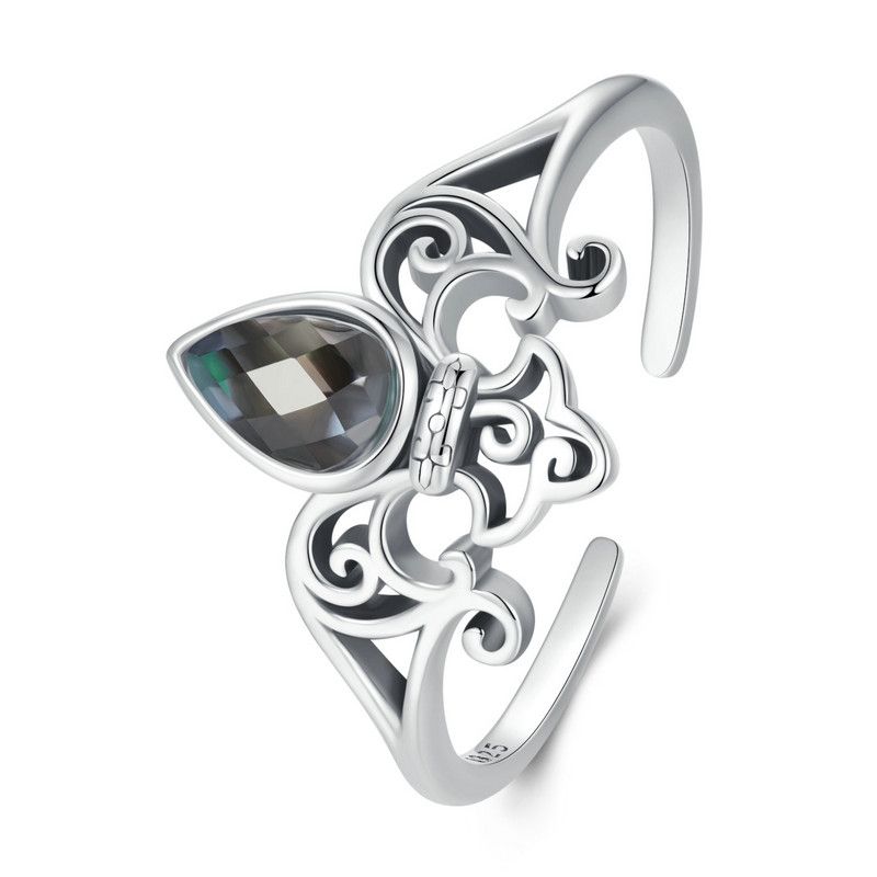 

925 Sterling Silver Red Rose Ring, Spider Dragon Retro Iris Ring, Ladies Exquisite Jewelry, Christmas Gift 2025