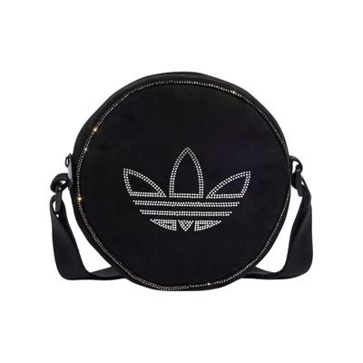 Bolsa Pequena Redonda Original Reciclada Ecológica de Poliéster Bolsa de Ombro Bolsa Transversal Regular Feminina Preta Adidas IT7387