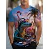 Modisches Herren-Rundhals-Kurzarm-3D-Casual-Farbprint-Casual-Kurzarm-Rundhals-T-Shirt