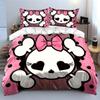 Pink Skull Pattern Gift Set Kid'S And Adults' Bedroom Decor, Exquisite Three-Piece Bedding Set Gift