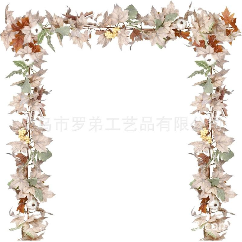 Harvest Wreath With Pumpkins Berries Vine Circle Halloween Thanksgiving Door Decor