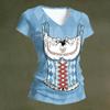 Camiseta Casual de Manga Corta con Cuello en V para Mujer Estampado Oktoberfest Top Tejido Ligero y Transpirable Camiseta de Corte Holgado para Uso Diario