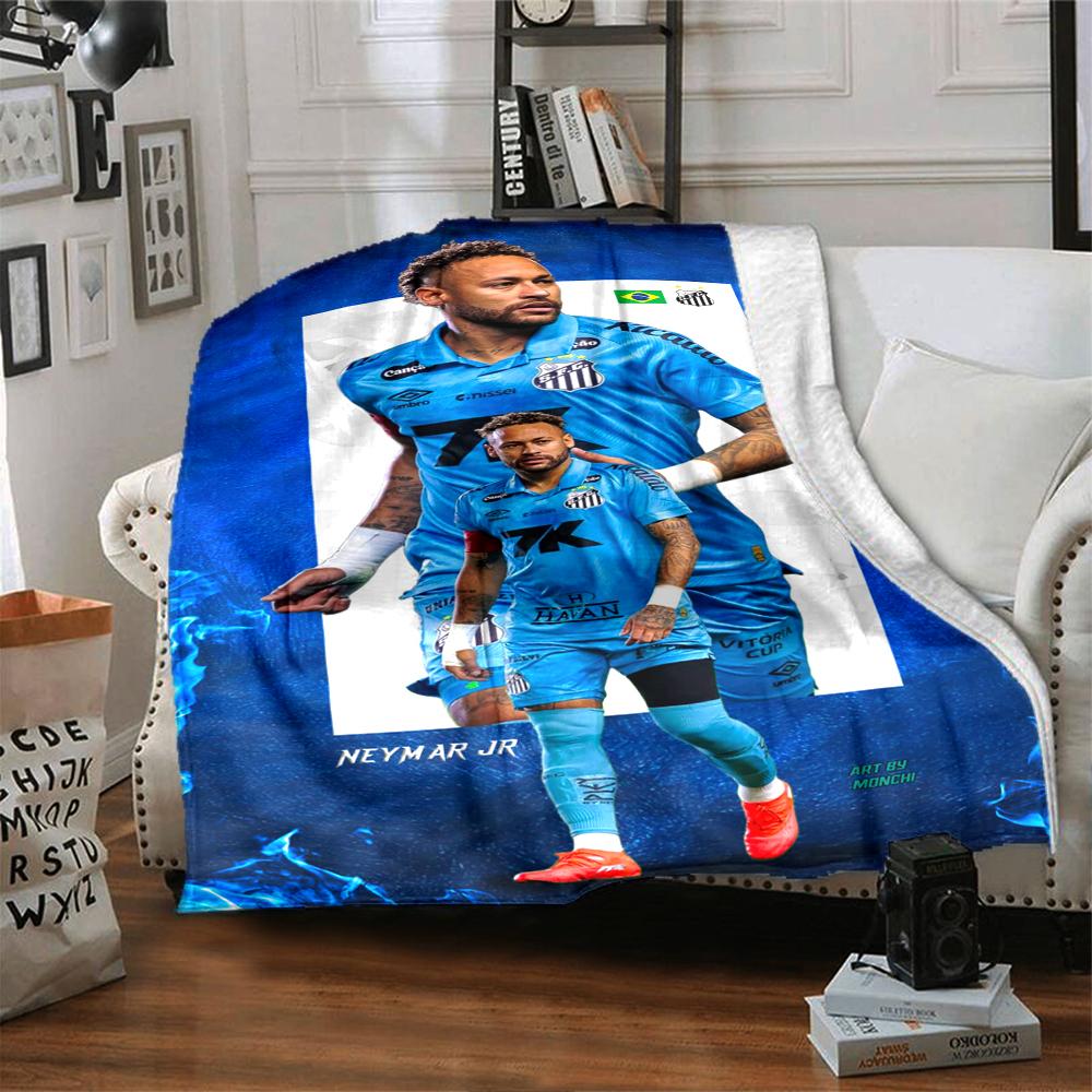 Dynamic Football Stars printed flannel breathable and warm blanket, a stylish home gift, suitable for home, office and bedspread use. 15a144