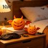 3D Printed Pumpkin Decor 2Pcs Demon Figurine, Devil Statue with Bat Carved Ornament Wings & Horns, Spooky Sculpture for Halloween Party Decoration