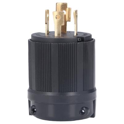 Locking Plug PA66 Plastic Brass 4 Hole Generator Plug Connector for Dryers 30A 277 480V