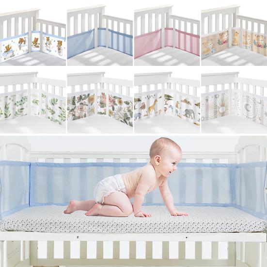 Bed Fence Set Keep Arm Legs Safe Crib Mesh Easy Installation Breathable Crib Guardrail Household Baby Products