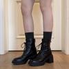 British style short boots for women 2026 new autumn and winter style thick heel elastic thick soled short boots