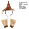 Unisex Scarecrow Bracelets Costume Set, with Headband Pointed Hat And Straw Decorated Bracelets, Halloween Cosplay for Farm Party Accessories Pastoral