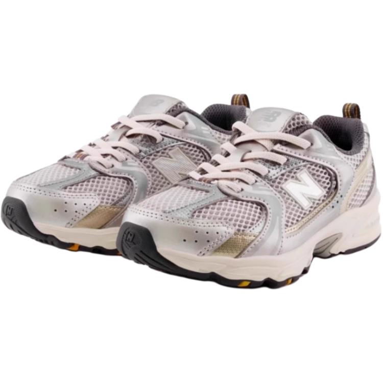 New Balance NB 530 Látkové Retro Ležérne Nízke Bežecké Topánky Detská Teniska Svetlošedá Strieborná PZ530KMW