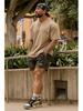 YOUNGLA Men's Casual Withered Leaf Style Camouflage Shorts - Retro Letter Loose Fit Summer Fitness Sports Beachwear